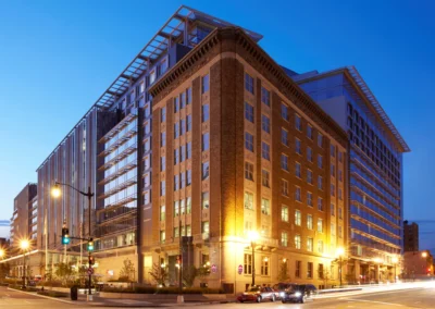 Exterior of the Marriott Marquis Washington, DC, 2023 REALTORS® Legislative Meetings headquarters hotel