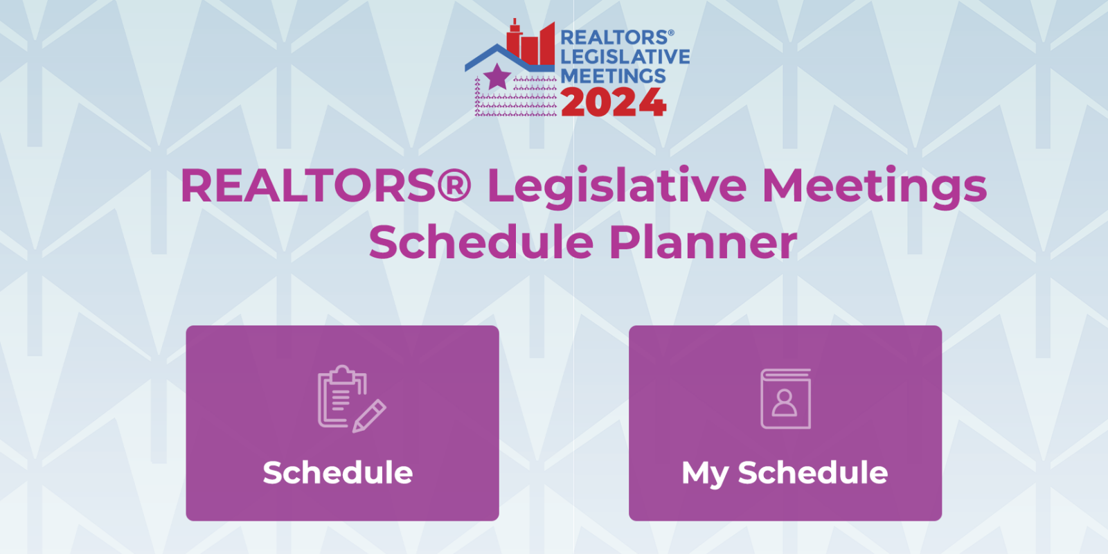 2024 Legislative Meetings Event Planner Home Screen, web