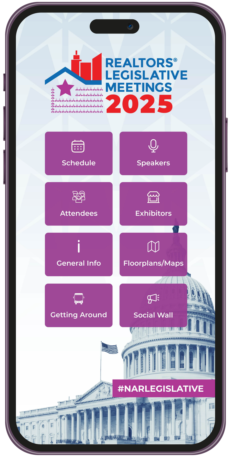 2025 RLM Mobile App, image of menu screen